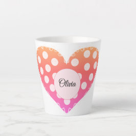 Taza De Café Latte Escribe tu propio nombre corazón