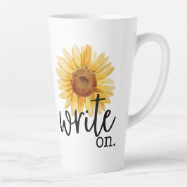 Taza De Café Latte Escribir (con girasol)