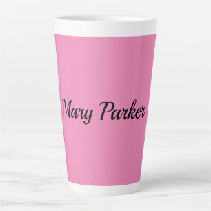 Taza De Café Latte Escritura a mano Nombre profesional simple rosa si