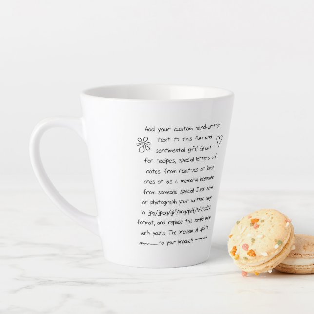 Taza De Café Latte Escritura a mano por Personalizado (In situ)