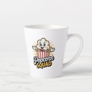 Taza De Café Latte Escuadrón de palomitas