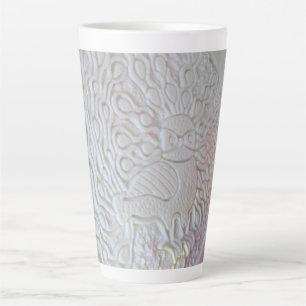 Taza De Café Latte Escultura de nieve de pavo real, Hotel de Glace, Q