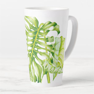 Taza De Café Latte Esculturas de Leafy en una gran taza de latte