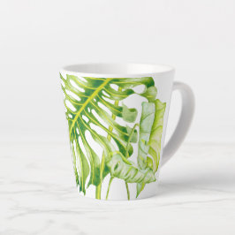 Taza De Café Latte Esculturas de Leafy en una pequeña jarra de latte