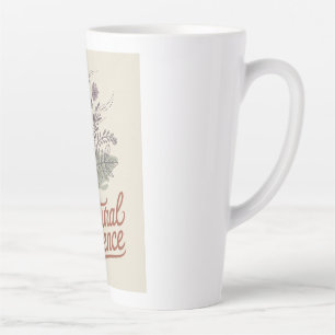 Taza De Café Latte Esencia Natural Vintage Botánico Flor Silvestre
