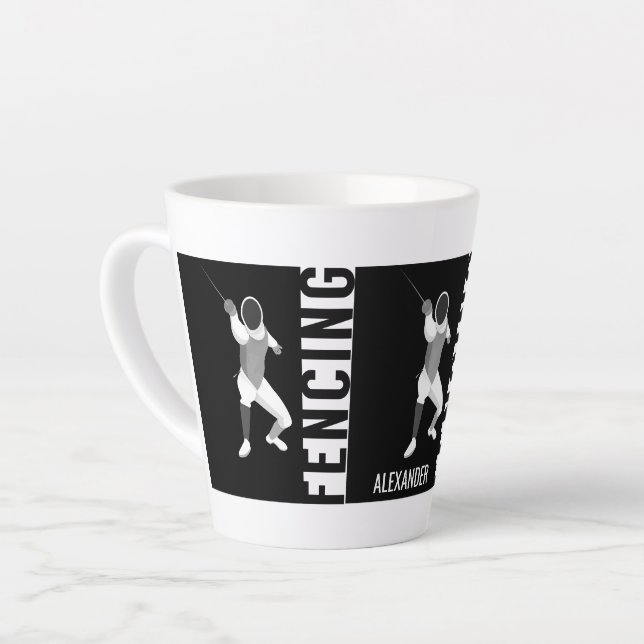 Taza De Café Latte Esgrima (Ángulo izquierdo)