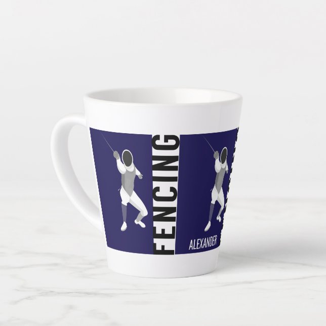 Taza De Café Latte Esgrima (Ángulo izquierdo)