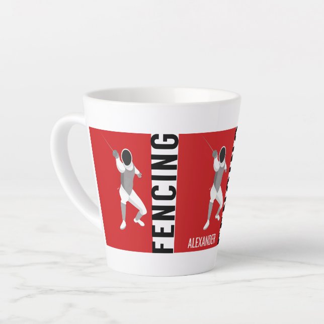 Taza De Café Latte Esgrima (Ángulo izquierdo)
