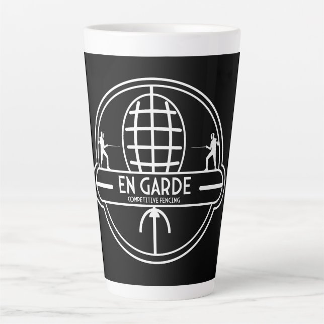 Taza De Café Latte Esgrima de espada competitiva (Anverso)