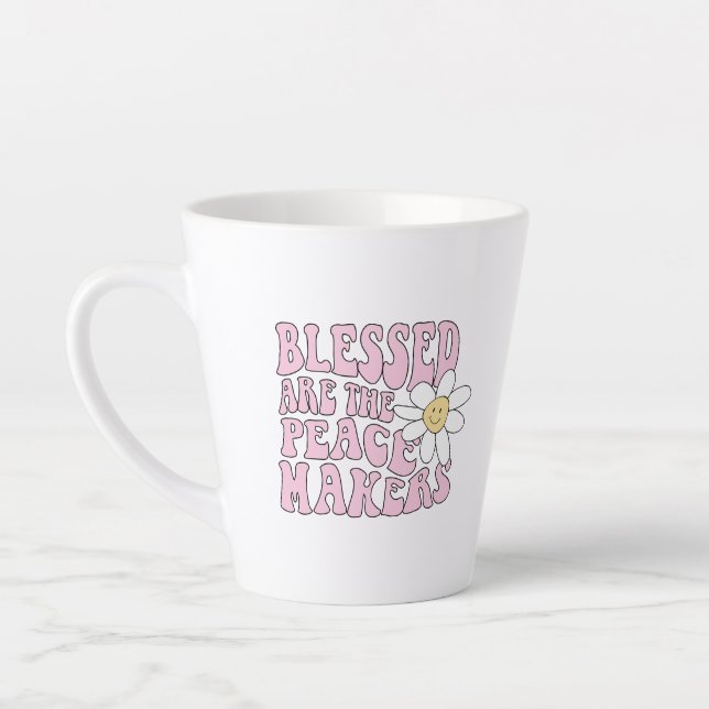 Taza De Café Latte Eslogan de Daisy and Peace Makers (Izquierda)