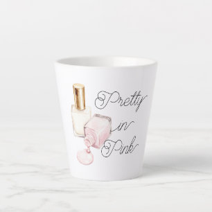 Taza De Café Latte Esmalte de uñas blanco Pretty in Pink