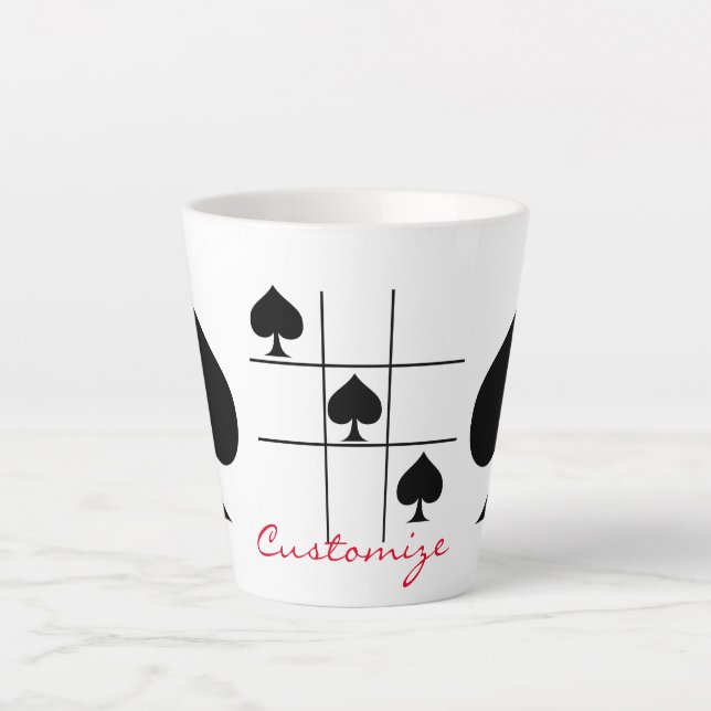 Taza De Café Latte Espadas negras Tic Tac Toe Thunder_Cove (Anverso)