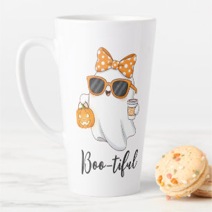 Taza De Café Latte Especie de calabaza fantasma de Halloween personal