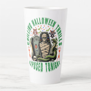 Taza De Café Latte Espectacular arte de la momia de Halloween para de
