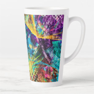 Taza De Café Latte Espectáculo de Luces en Espacio Abstracto