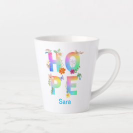 Taza De Café Latte Esperanza Inspiradora artística positiva motivacio