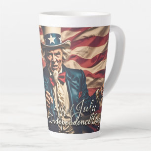Taza De Café Latte Espíritu de Libertad en Rojo, Blanco y Azul