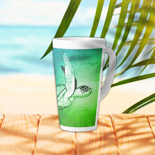 Taza De Café Latte Espíritu de Tortuga Marina Arte Original