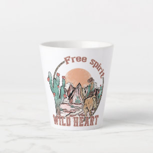 Taza De Café Latte Espíritu libre, corazón salvaje