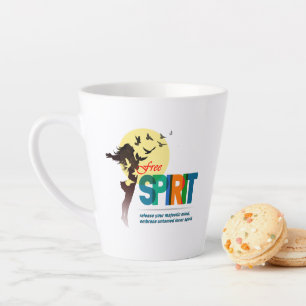Taza De Café Latte Espíritu libre   Latte Mug