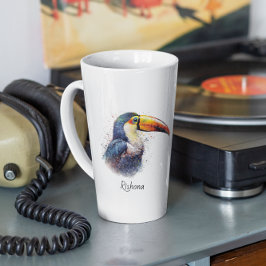 Taza De Café Latte Esplendor Tropical Toucan, personalizado
