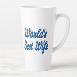 Taza De Café Latte Esposa con texto azul
