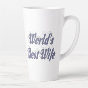 Taza De Café Latte Esposa con texto gris