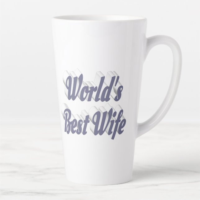 Taza De Café Latte Esposa con texto gris (Derecha)