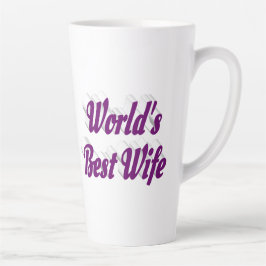 Taza De Café Latte Esposa con texto púrpura