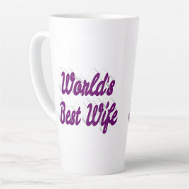 Taza De Café Latte Esposa con texto púrpura