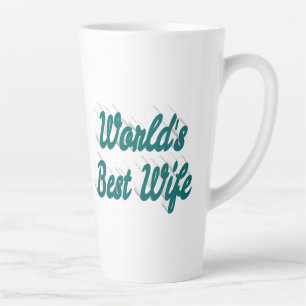 Taza De Café Latte Esposa con texto verde