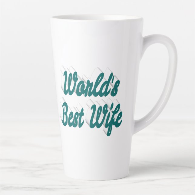 Taza De Café Latte Esposa con texto verde (Derecha)
