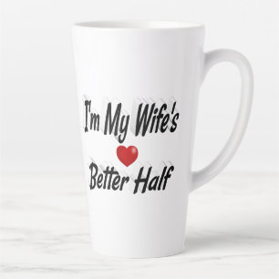 Taza De Café Latte Esposa graciosa cita texto negro