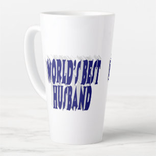 Taza De Café Latte Esposo con texto azul oscuro