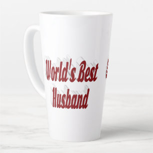 Taza De Café Latte Esposo con texto en burdeos
