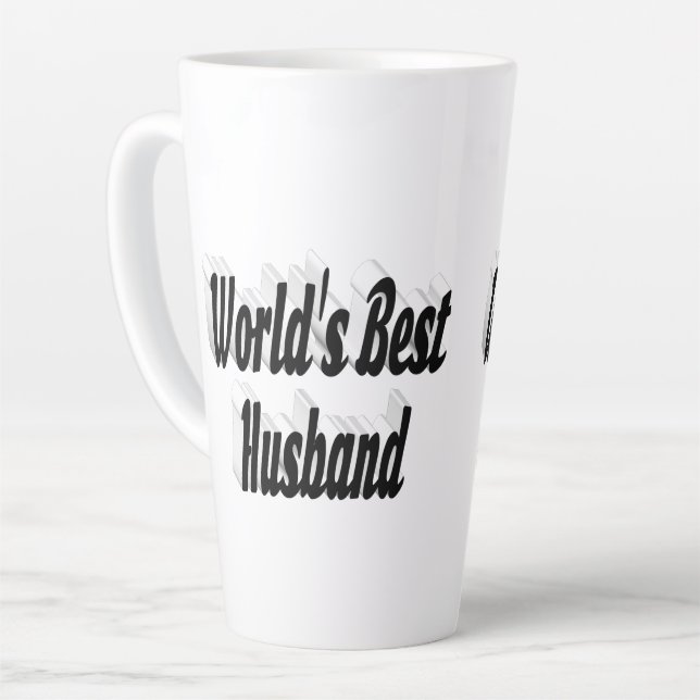 Taza De Café Latte Esposo con texto negro (Ángulo izquierdo)