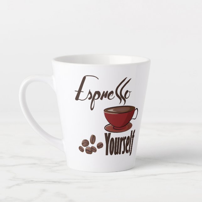 Taza De Café Latte Espresso Coffee Pun Express You (Izquierda)