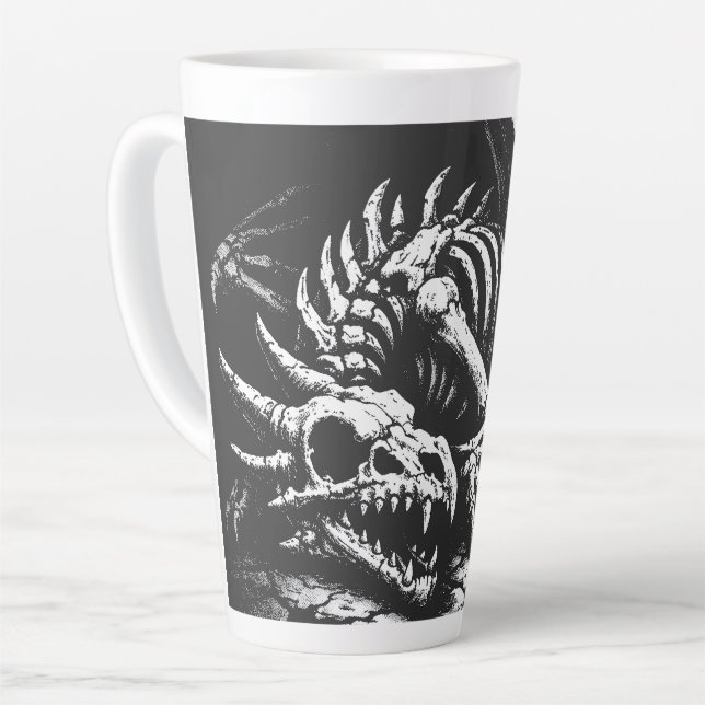 Taza De Café Latte Esqueleto de Dragón — por BurnsInHell (Ángulo izquierdo)