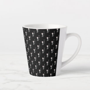Taza De Café Latte Esqueleto de Halloween con Espada