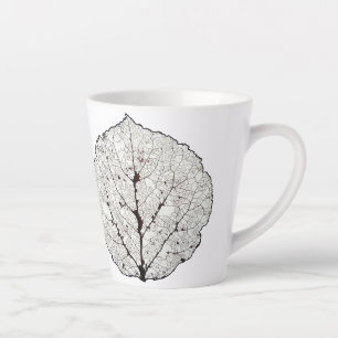 Taza De Café Latte Esqueleto de hoja de álamo 1