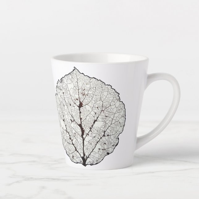 Taza De Café Latte Esqueleto de hoja de álamo 1 (Derecha)