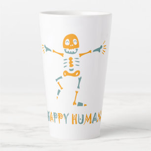Taza De Café Latte Esqueleto humano feliz