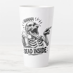 Taza De Café Latte Esqueleto muerto por dentro Haha