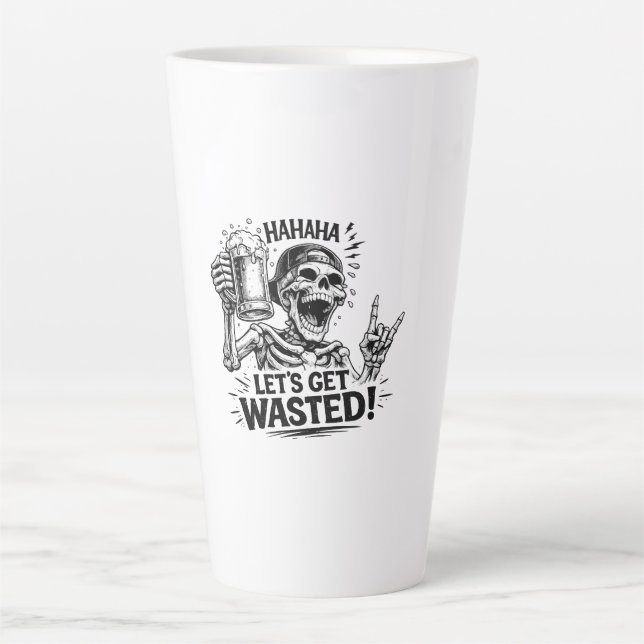 Taza De Café Latte Esqueleto: Vamos a Desperdiciar (Anverso)