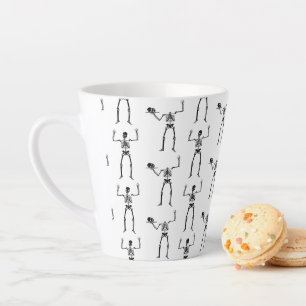 Taza De Café Latte Esqueletos de Halloween, Truco o Trato, Buu