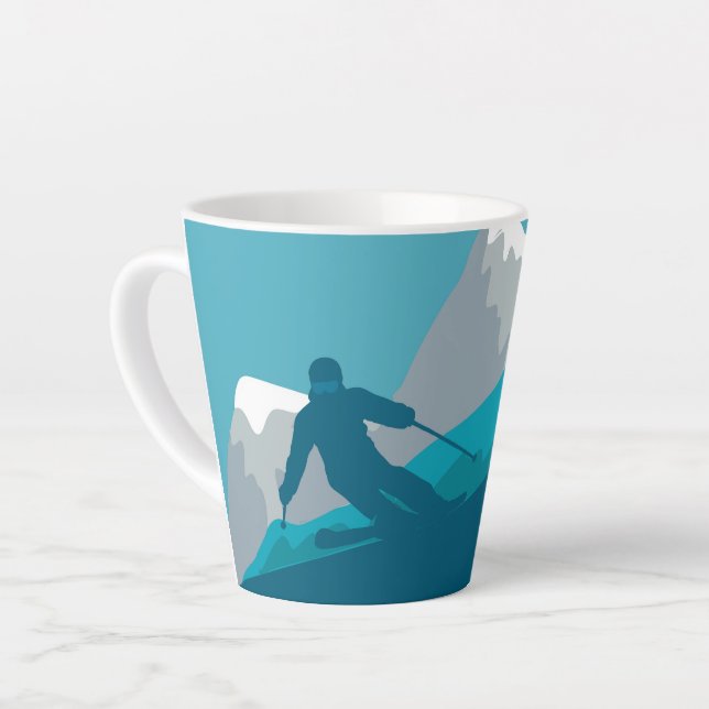 Taza De Café Latte Esquí de montaña (Ángulo izquierdo)