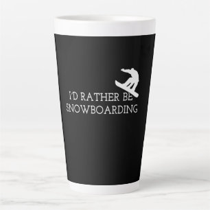 Taza De Café Latte Esquí de nieve: Preferiría estar esquiando