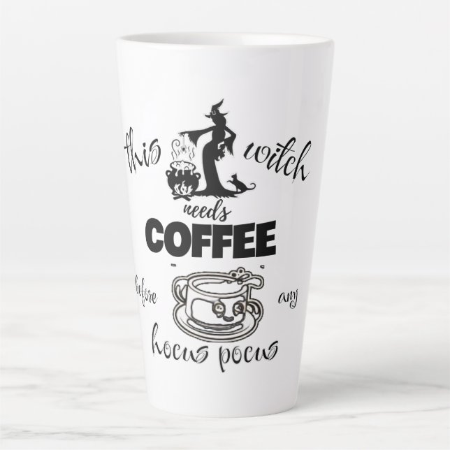 Taza De Café Latte Esta bruja Latte Mug (Anverso)