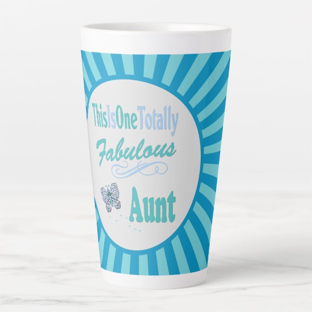 Taza De Café Latte Esta Es Una Mariposa Azul De Tía Totalmente Fabulo (Anverso)