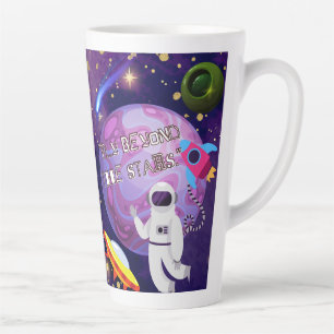 TAZA DE CAFÉ LATTE ESTÁ MÁS ALLÁ DE LAS ESTRELLAS, ASTRONAUTA
